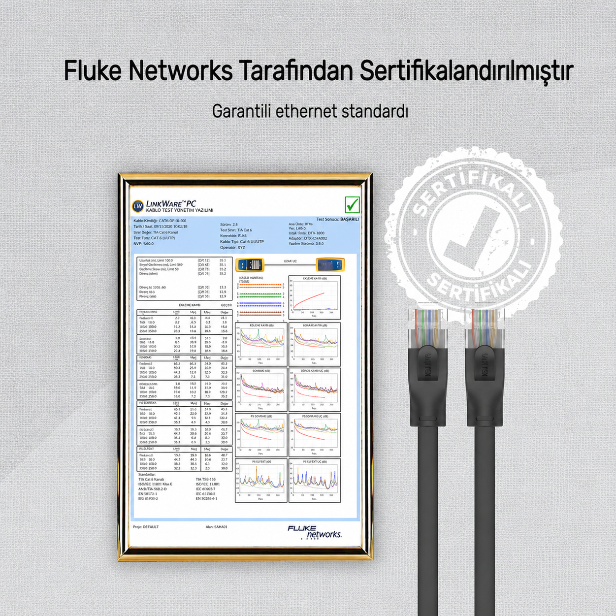 Unitek CAT6 3Mt Flat Patch Ethernet Kablosu C1811GBK