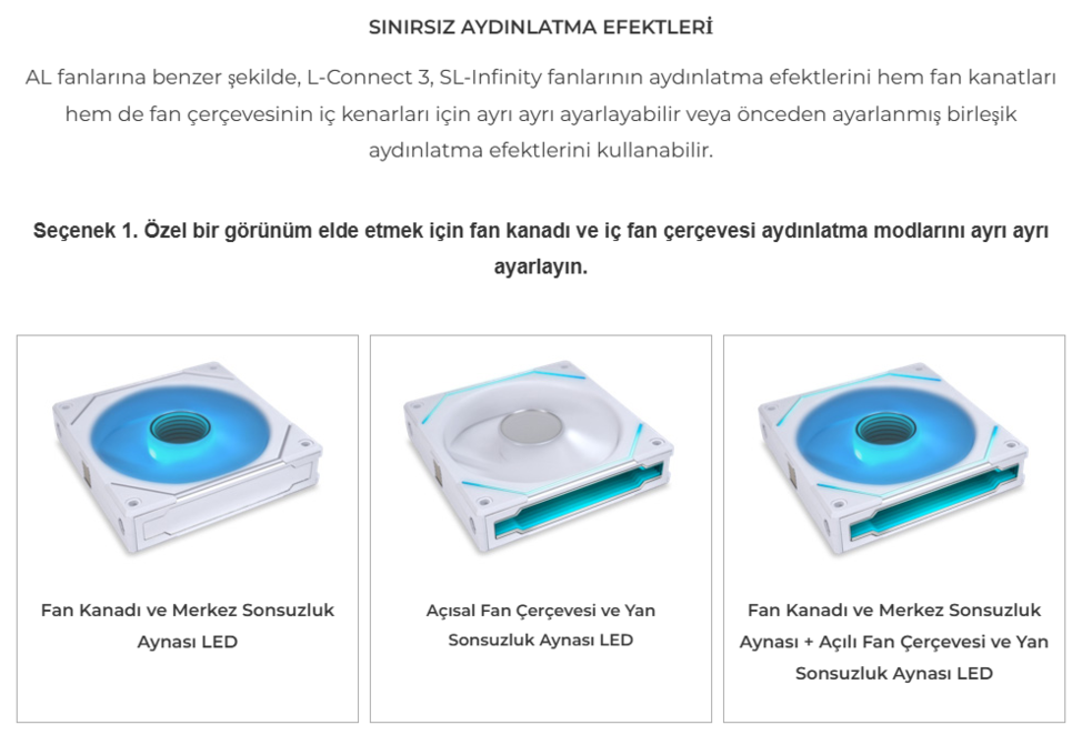 Lian Li UNI Fan SL Infinity 140 White 1x140mm RGB Kasa Fanı