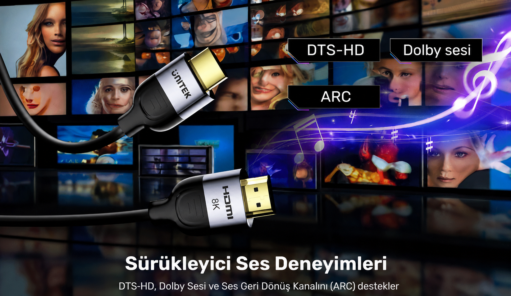 Unitek 8K 60Hz HDMI2.1 Kablo 1Mt (C11086GY01-1M)