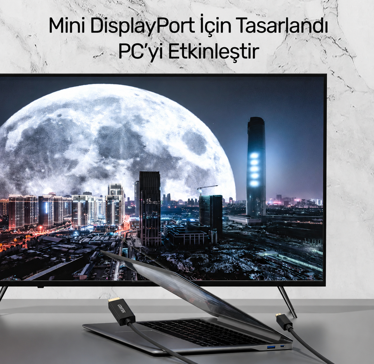 Unitek MiniDP to HDMI 1.4 4K/30Hz 2M Dönüştürücü Kablo V1152A