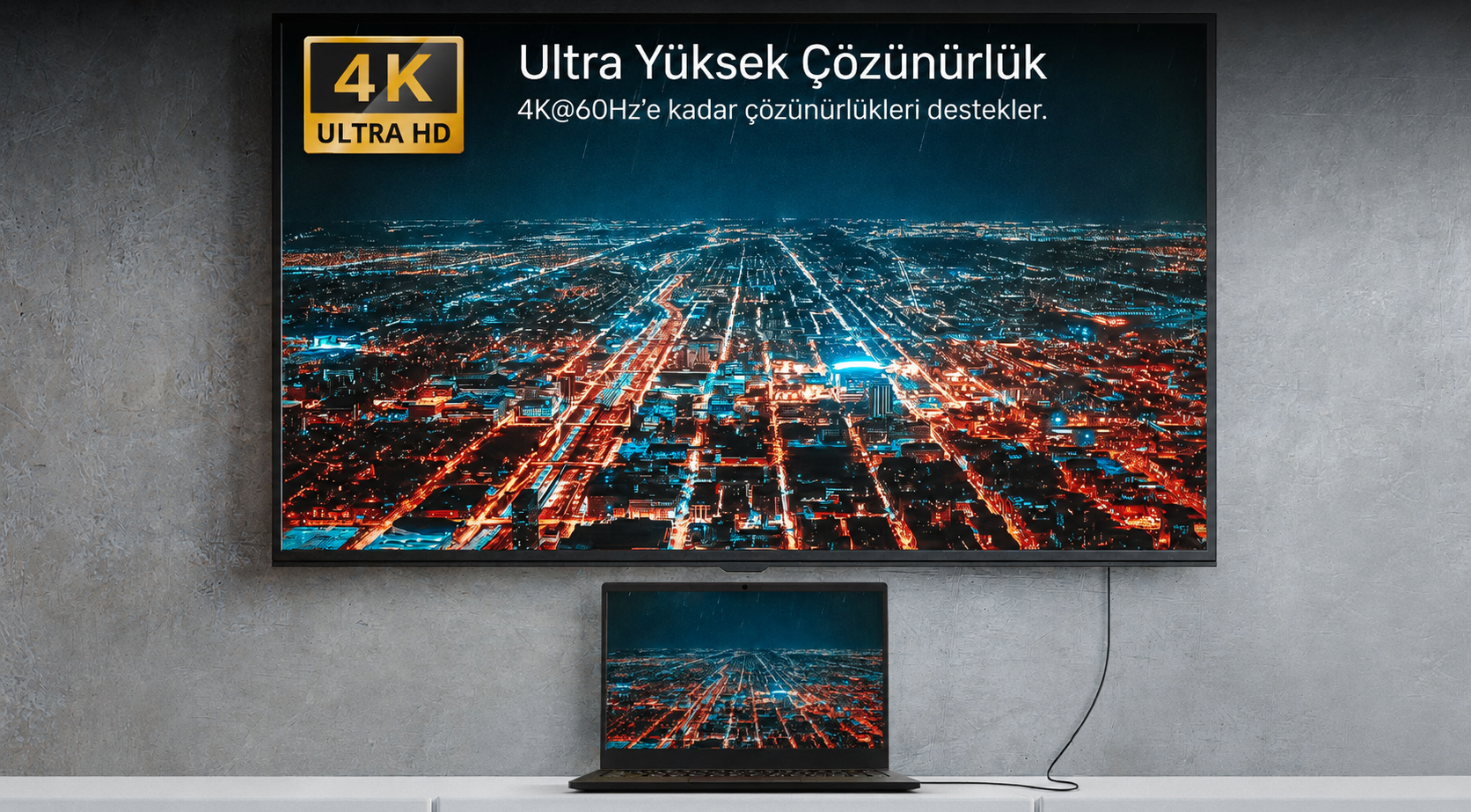 Unitek Type-C to HDMI 2.0 4K/60Hz 1.8M Dönüştürücü Kablo V1423A