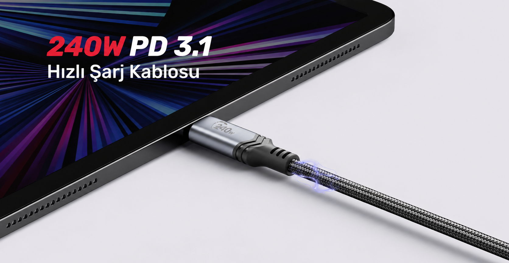 Unitek Type-C to Type-C (240W) 2Mt Hızlı Şarj Kablosu E-Marker 480 Mbps