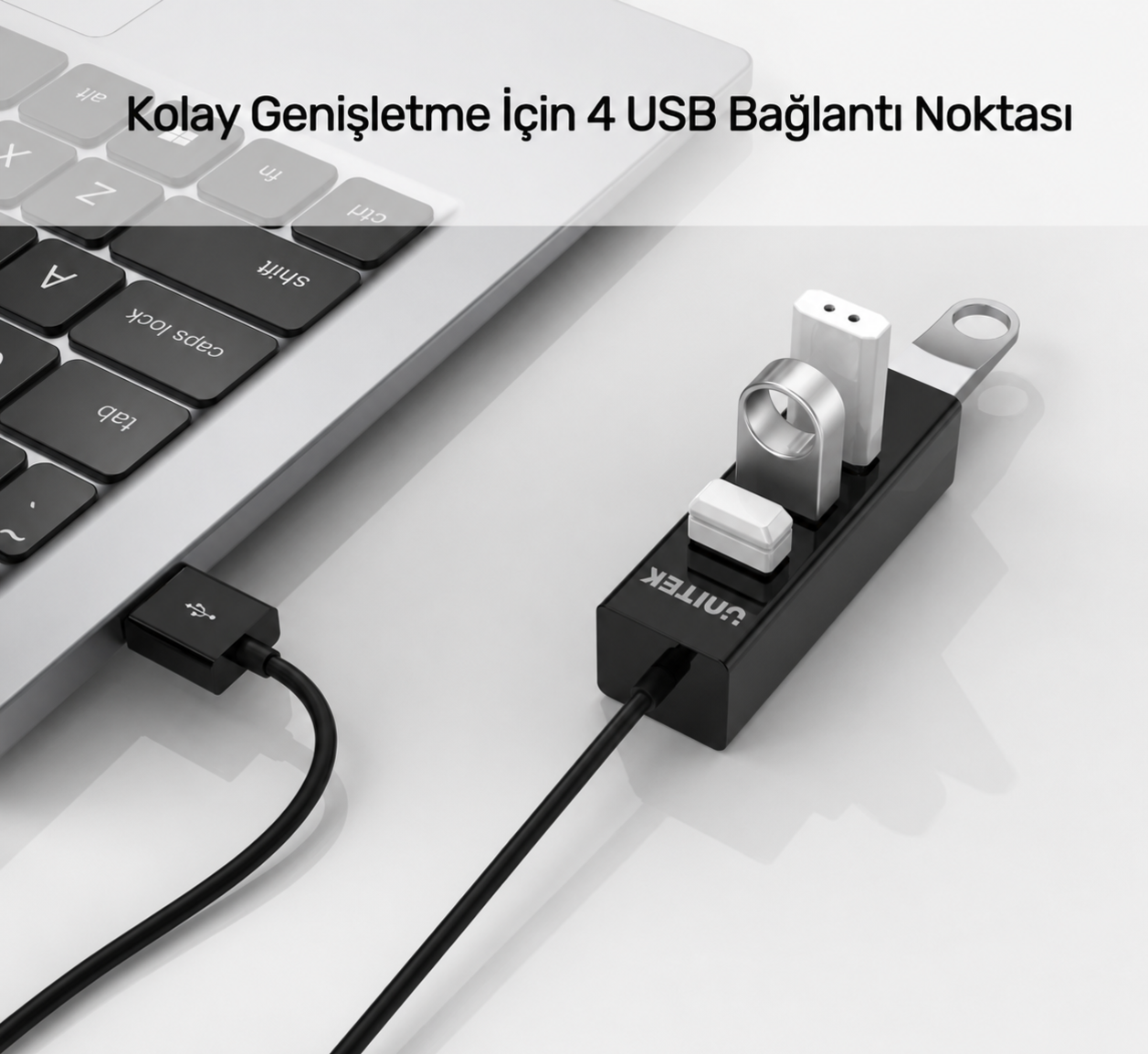 Unitek Type-A to 4 USB 2.0 Port USB Hub 80CM Çoklayıcı Kablo (Y-2140)