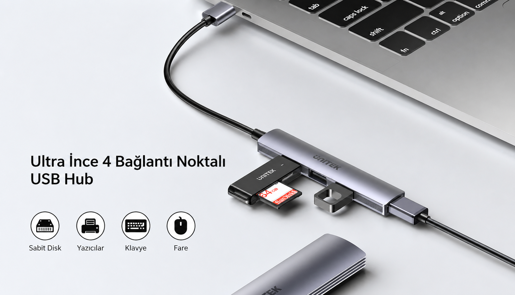 Unitek Type-A to 1 USB 3.0 - 3 USB 2.0 Port USB Dönüştürücü (H1208A)