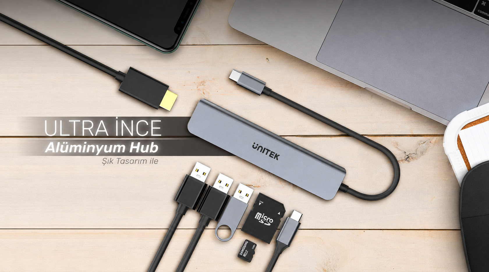 Unitek Type-C to 7 Port Hub Dönüştürücü H1118A