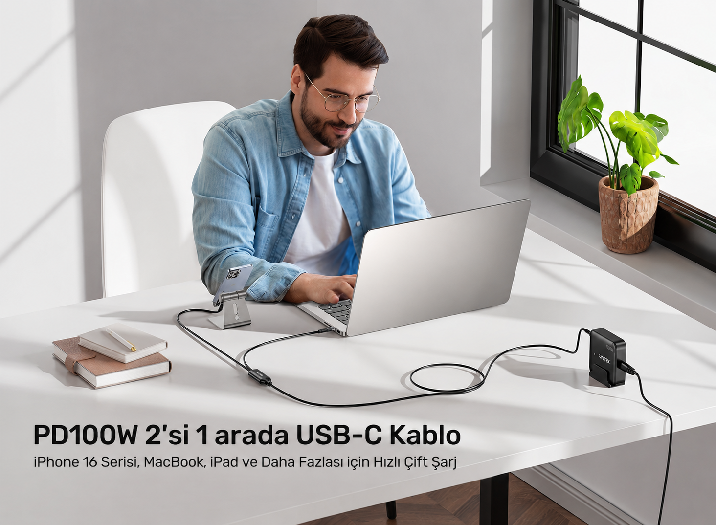 Unitek 2in1 Type-C Hızlı Şarj Kablosu