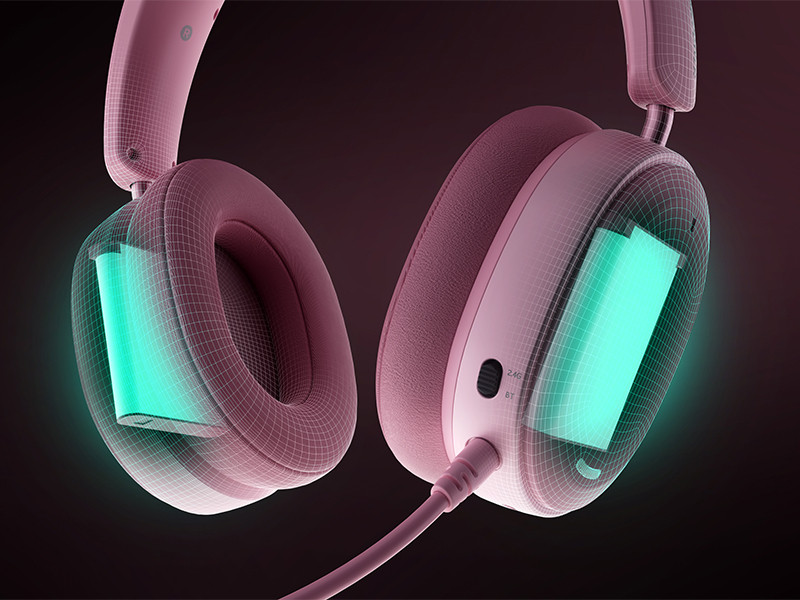 GamePower Ultima Wireless 7.1 Surround 2000 mAh Pembe Gaming (Oyuncu) Kulaklık