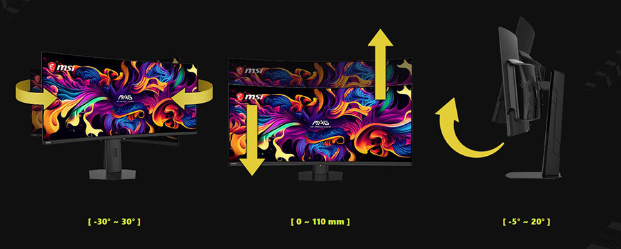 MSI MAG 341CQP QD-OLED X28 34″ 280Hz 0.03ms UWQHD Adaptive Sync Kavisli Pivot Gaming Monitör