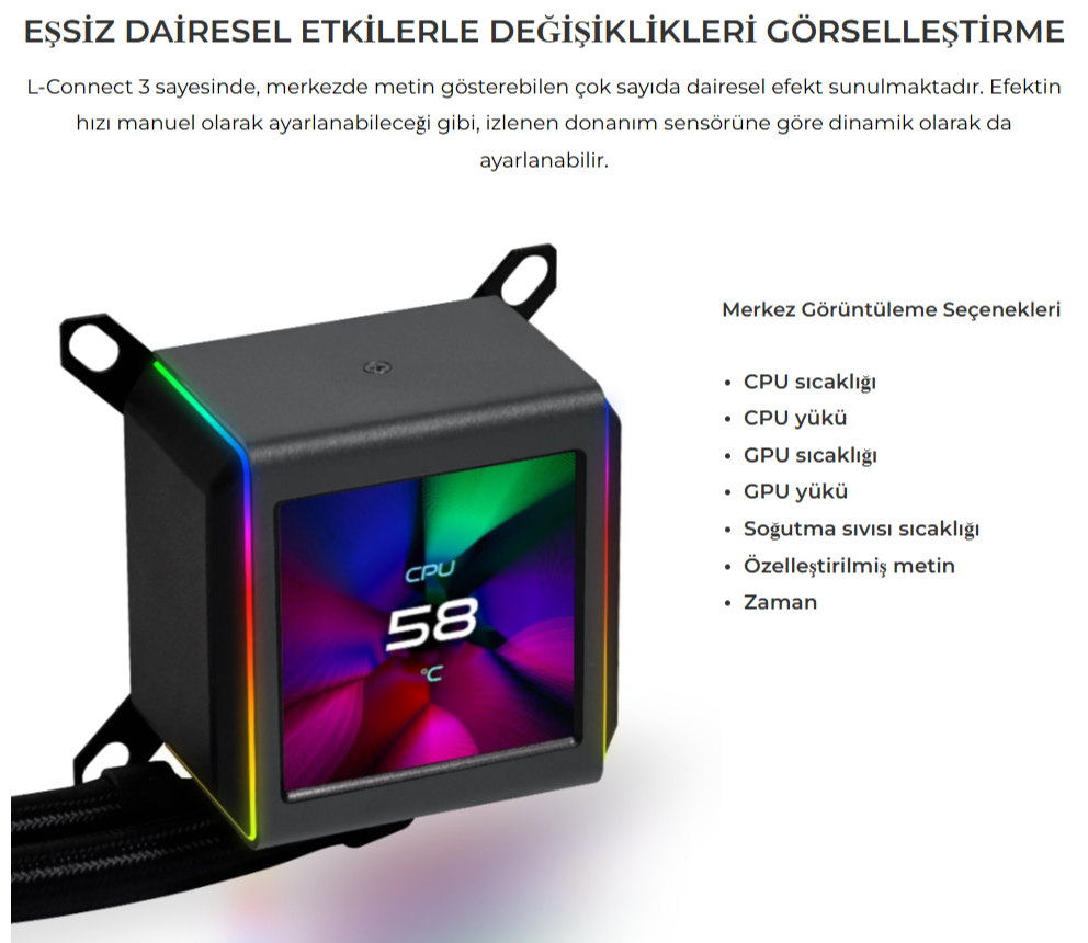Lian Li Galahad II LCD 280mm Beyaz İşlemci Sıvı Soğutucu (GA2ALCD28TLW)
