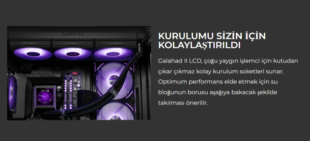 Lian Li Galahad II LCD 280mm Beyaz İşlemci Sıvı Soğutucu (GA2ALCD28TLW)