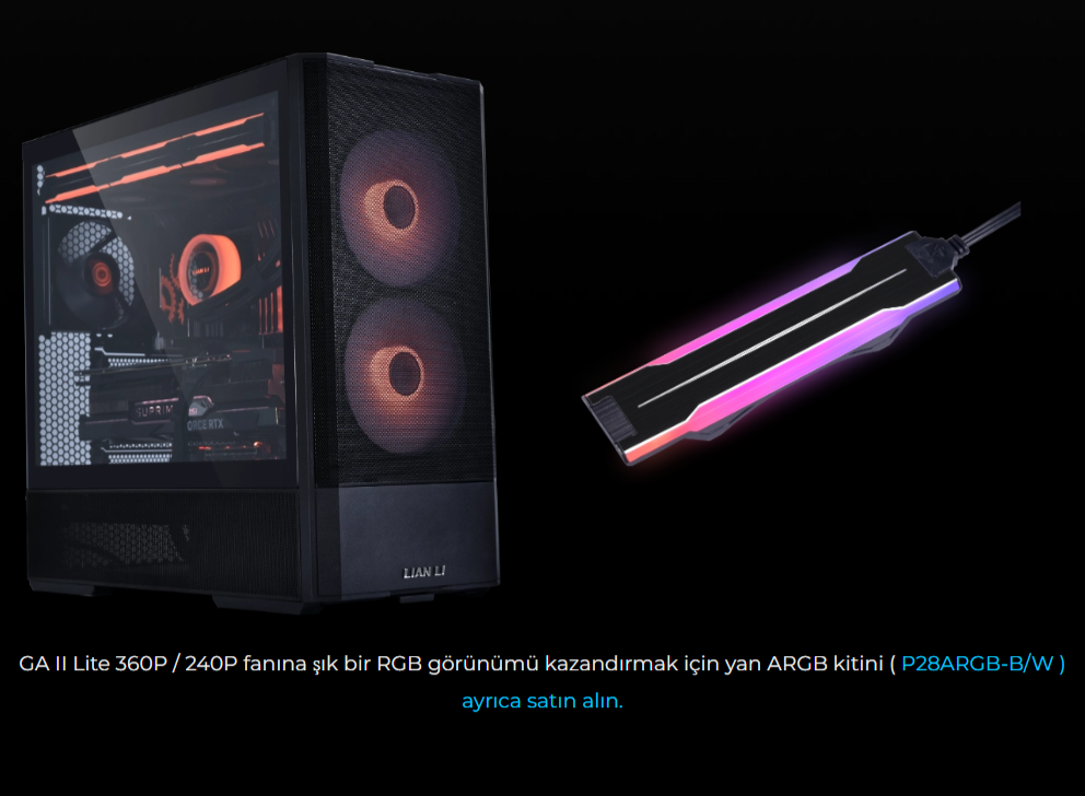 Lian Li Galahad II Lite Performance 240mm Siyah ARGB İşlemci Sıvı Soğutucu