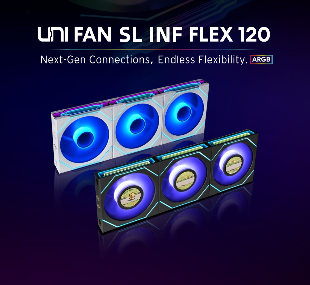 Lian Li UNI FAN SL INF LCD FLEX 3x120mm Beyaz Kasa Fanı