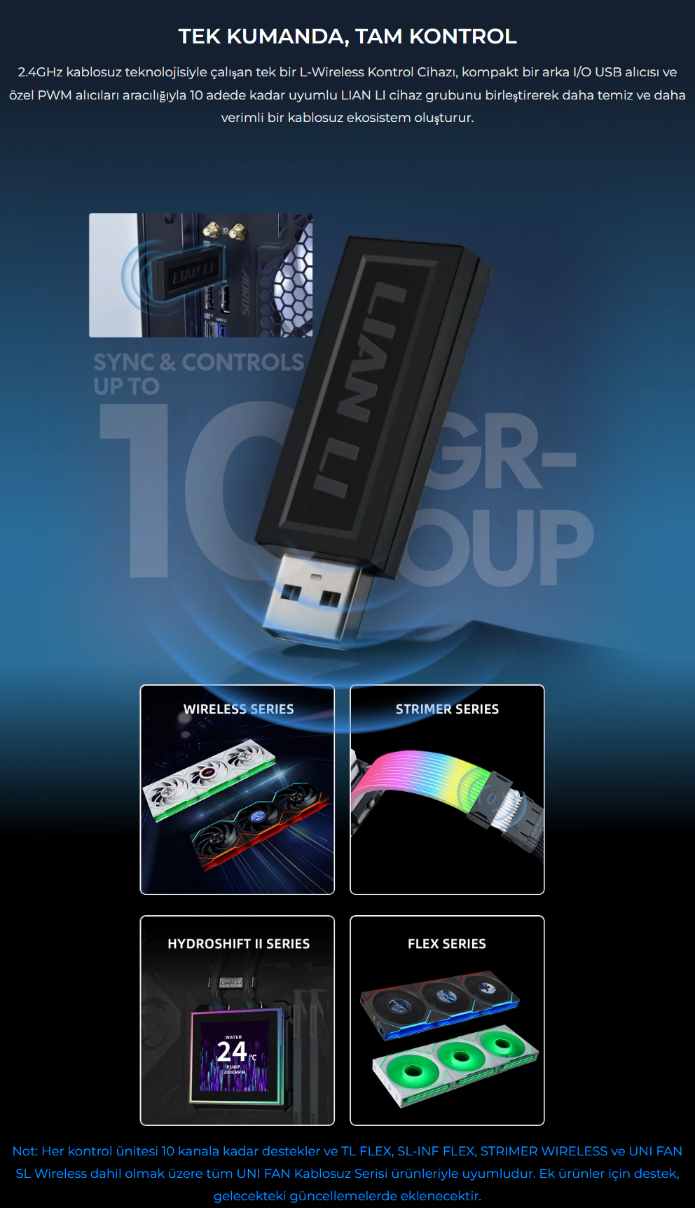 Lian Li UNI FAN SL INF LCD FLEX 3x120mm Beyaz Kasa Fanı