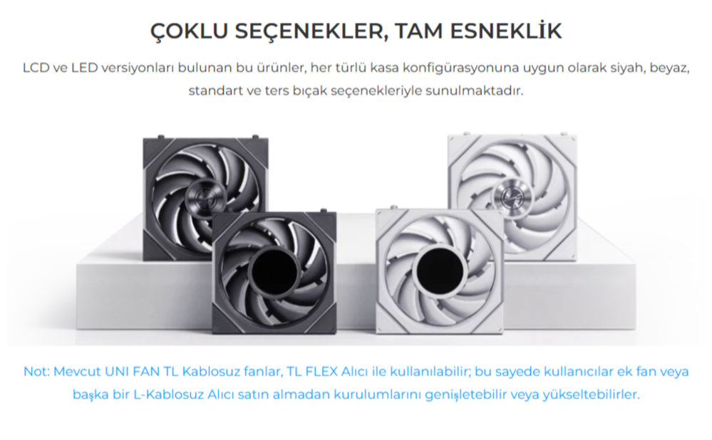 Lian Li UNI FAN Reverse TL FLEX 3x120mm Siyah Kasa Fanı 