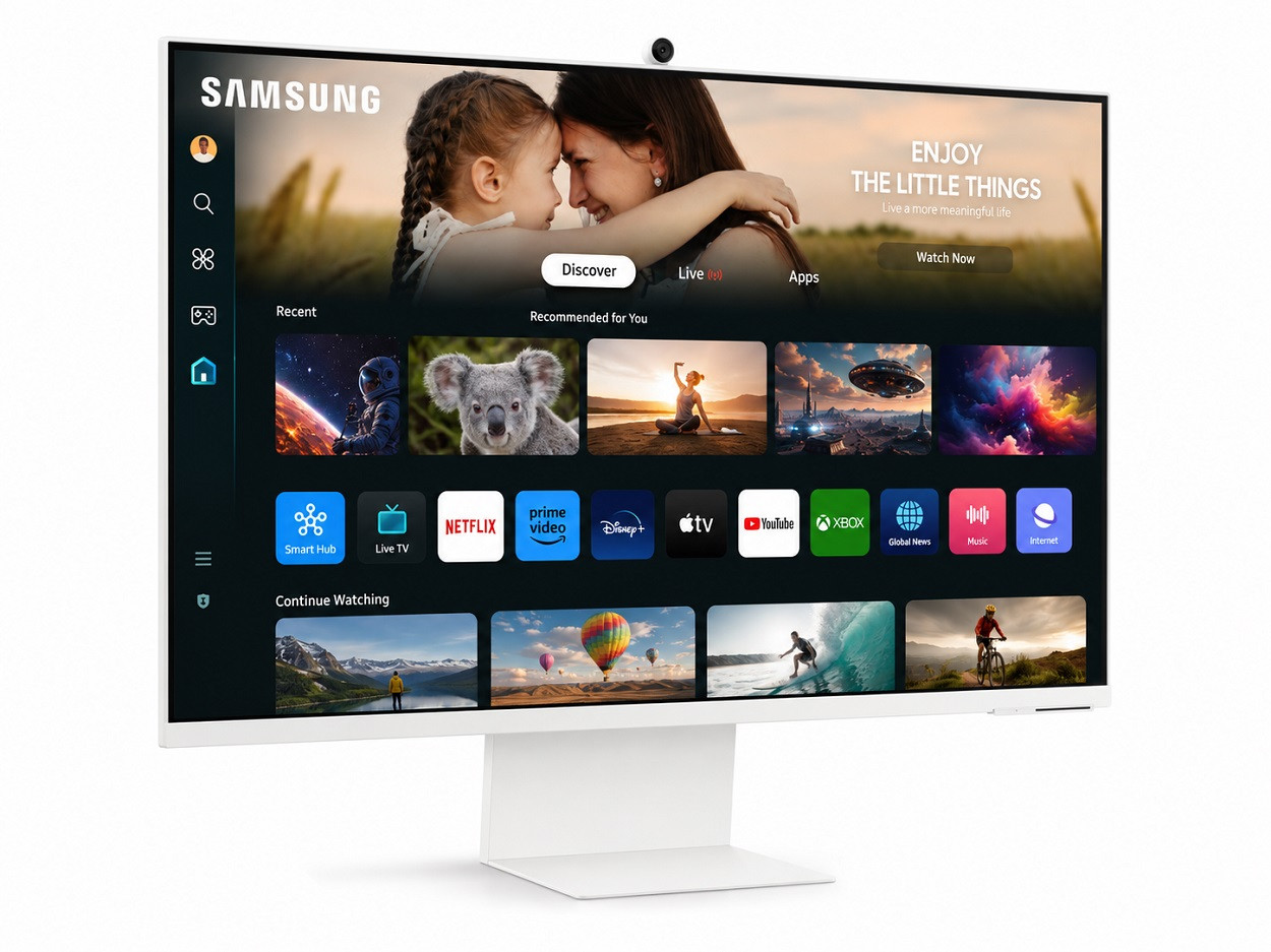 Samsung Odyssey M8 LS32DM801UUXUF 32″ 60Hz 4Ms 4K UHD Pivot Beyaz Smart Monitör