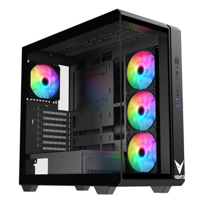 VENTO FSP VG4300F 850W Gen5 ATX3.1 80+ Bronze 4x120mm RGB Fan Temperli Cam USB 3.0 Mesh ATX Gaming Kasa