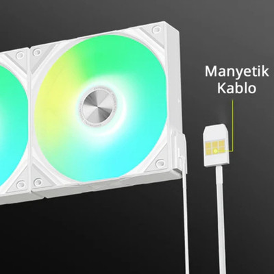 TRYX ROTA SL ARGB 3X120MM Beyaz Kasa Fanı