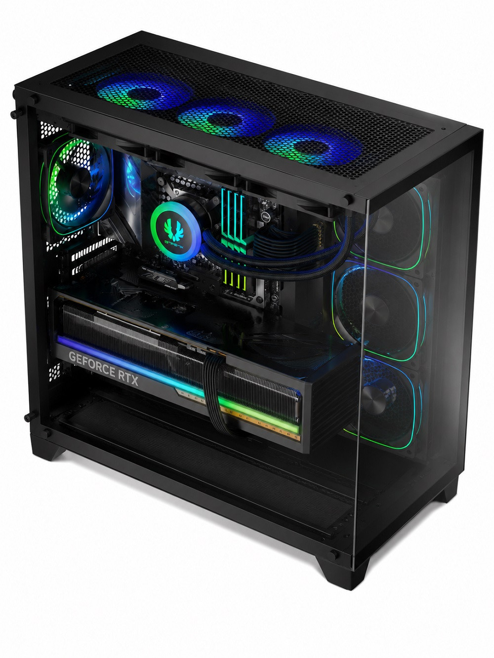 Bitfenix Polii Black 750W 80+ Bronze PSU 4x120mm FRGB Fan ATX Temperli Cam Siyah Gaming Kasa