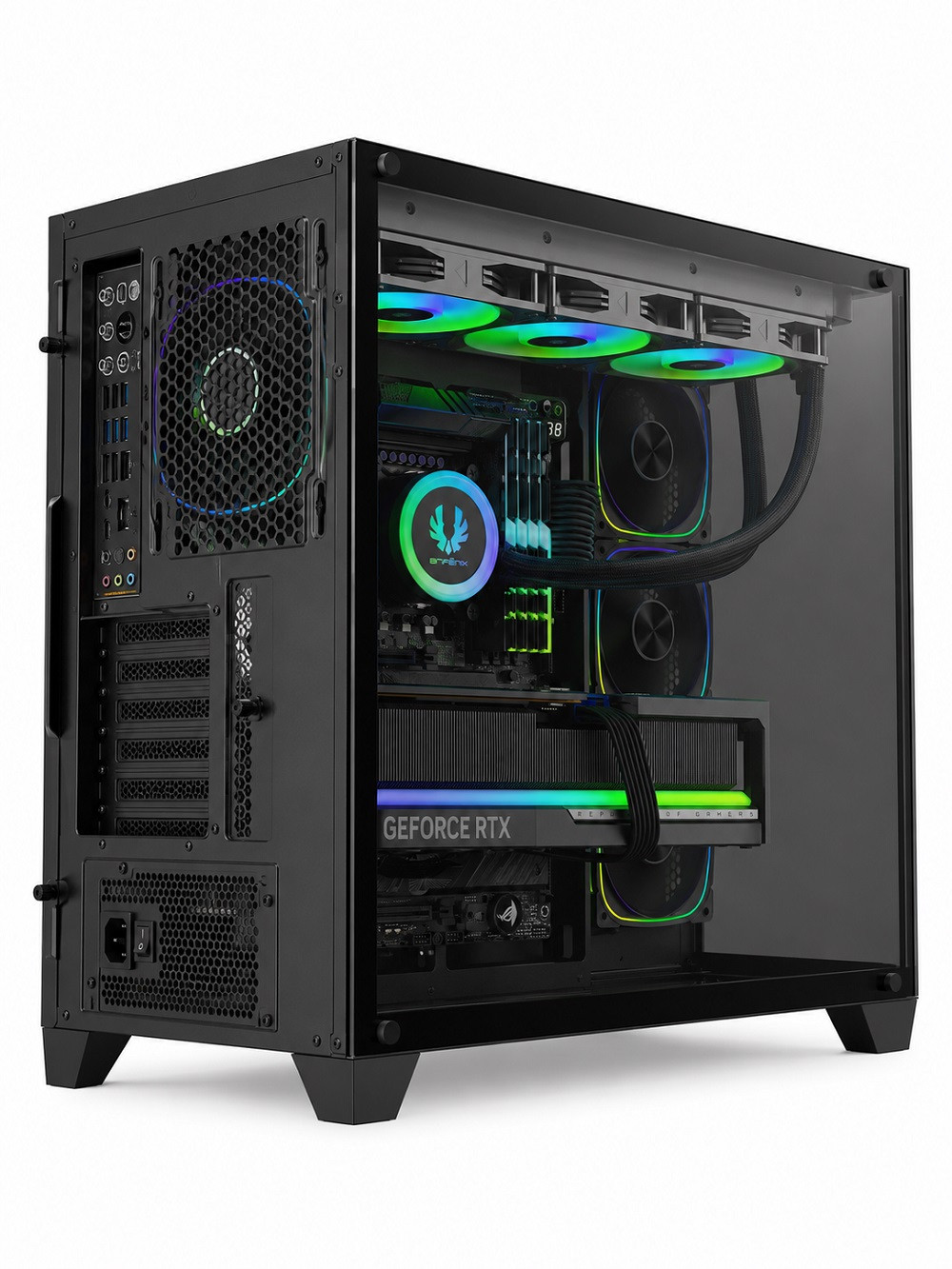 Bitfenix Polii Black 850W ATX3.1 80+ Bronze PSU 4x120mm FRGB Fan ATX Temperli Cam Siyah Gaming Kasa