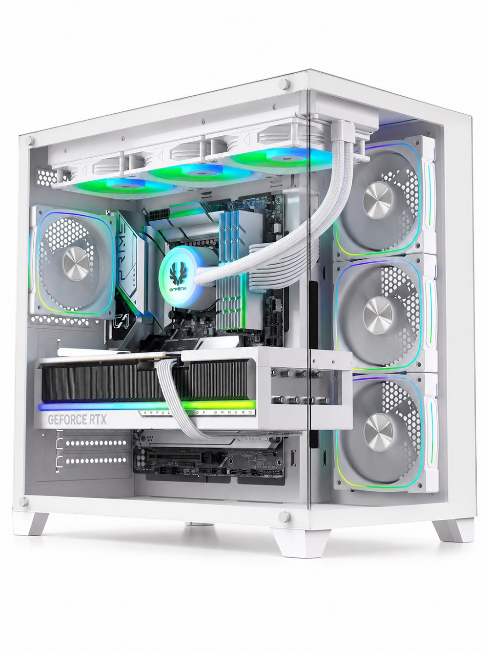 Bitfenix Polii White 850W 80+ Bronze PSU 4X120mm FRGB Fan ATX Temperli Cam Beyaz Gaming Kasa