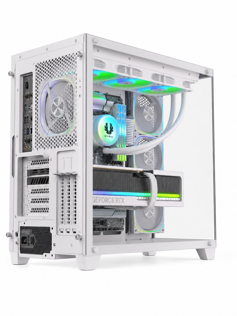 Bitfenix Polii White 850W 80+ Bronze PSU 4X120mm FRGB Fan ATX Temperli Cam Beyaz Gaming Kasa