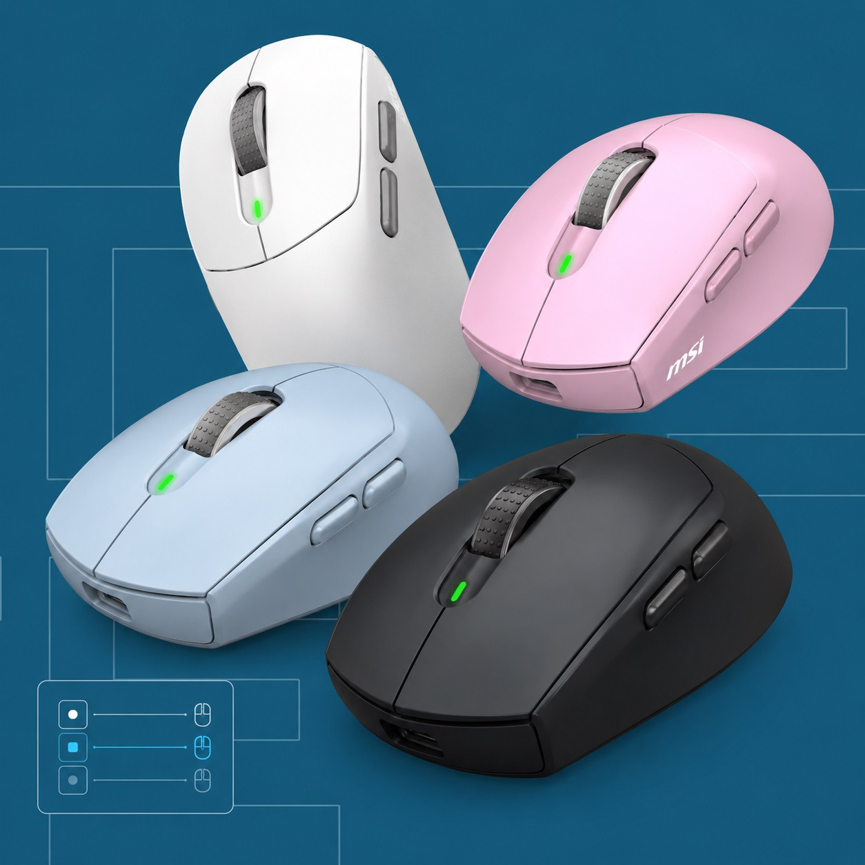 MSI FORGE GM340 Wireless 12000 DPI 1000Hz RGB Kablosuz Beyaz Gaming Mouse