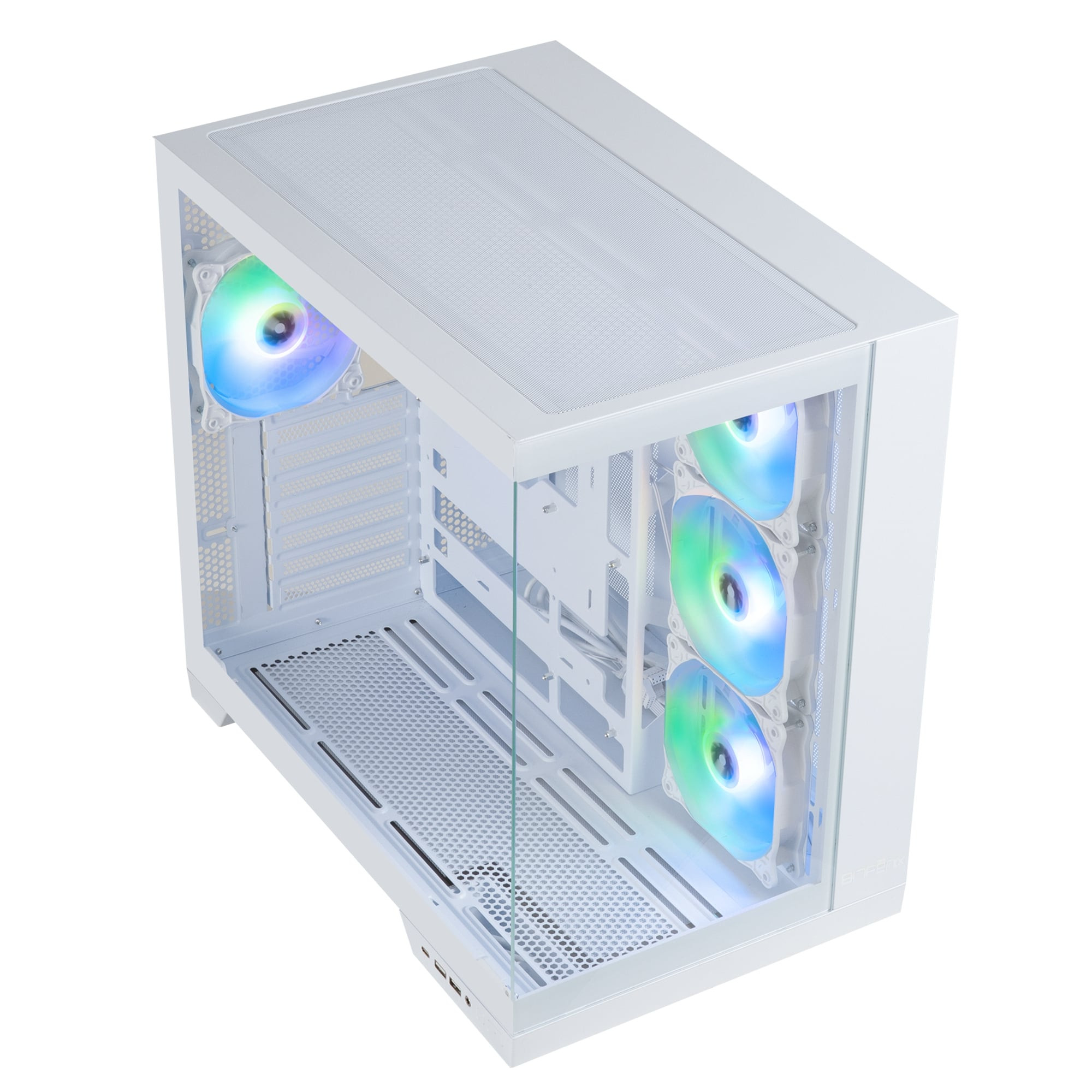 Bitfenix MH100 750W 80+ Bronze PSU 4x120mm FRGB Fan ATX Temperli Cam Beyaz Gaming Kasa