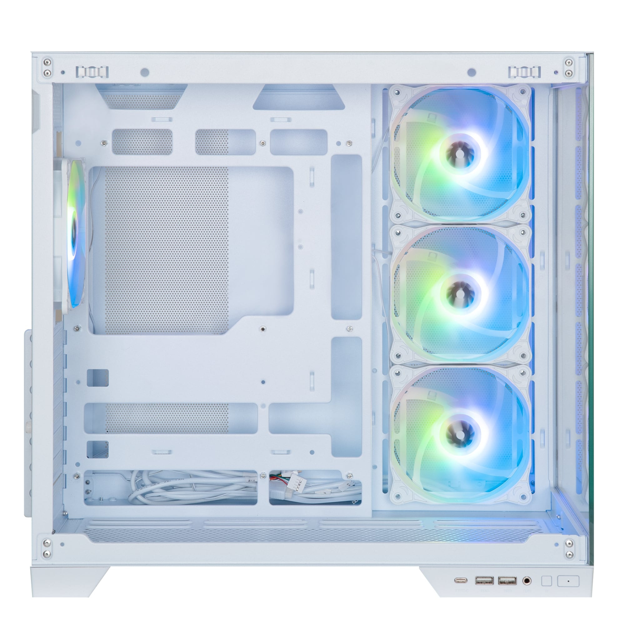 Bitfenix MH100 750W 80+ Bronze PSU 4x120mm FRGB Fan ATX Temperli Cam Beyaz Gaming Kasa