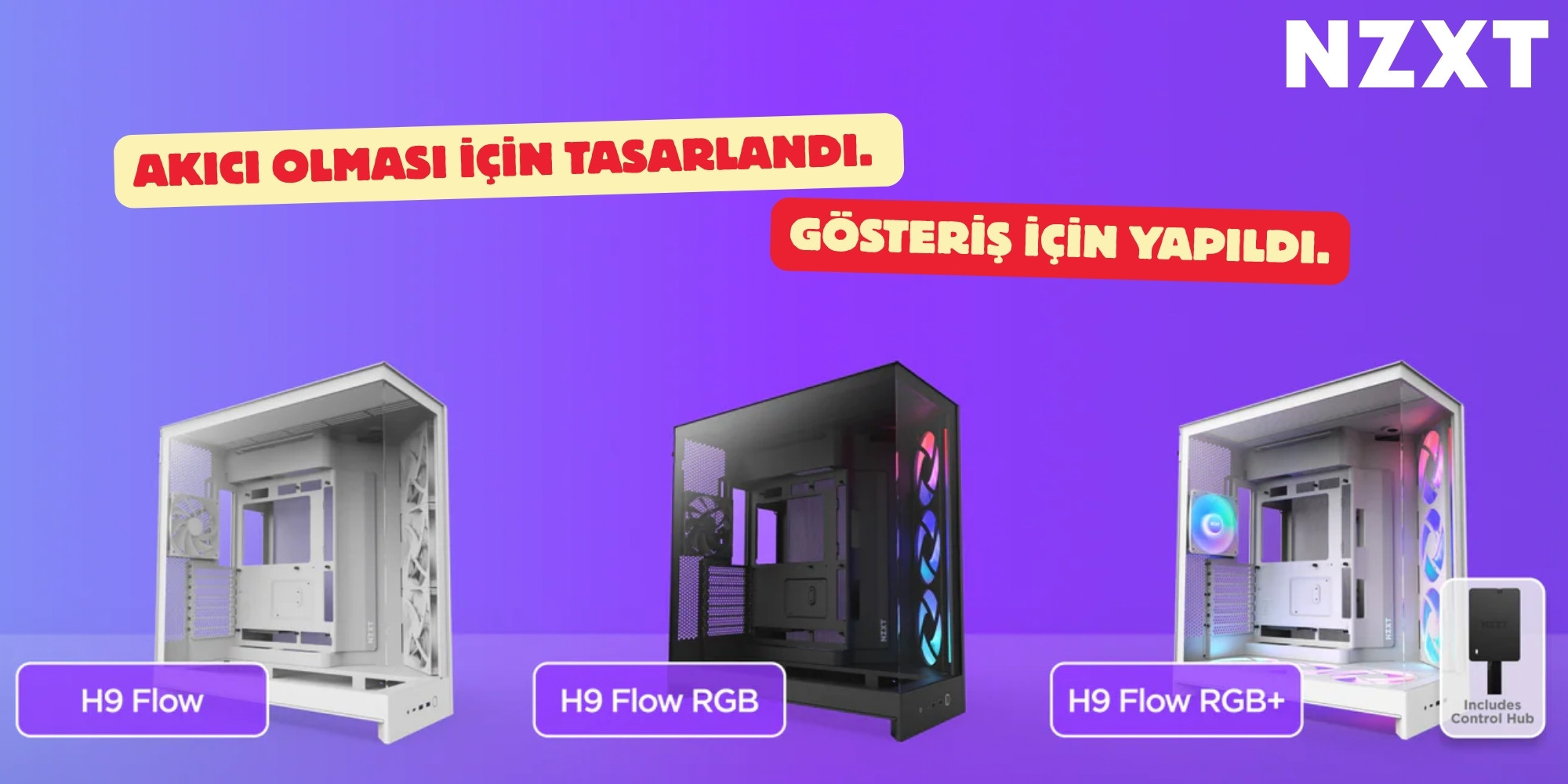NZXT H Series H9 Flow RGB+ CM-H92FB-P1 Siyah ATX Mid Tower Gaming Kasa
