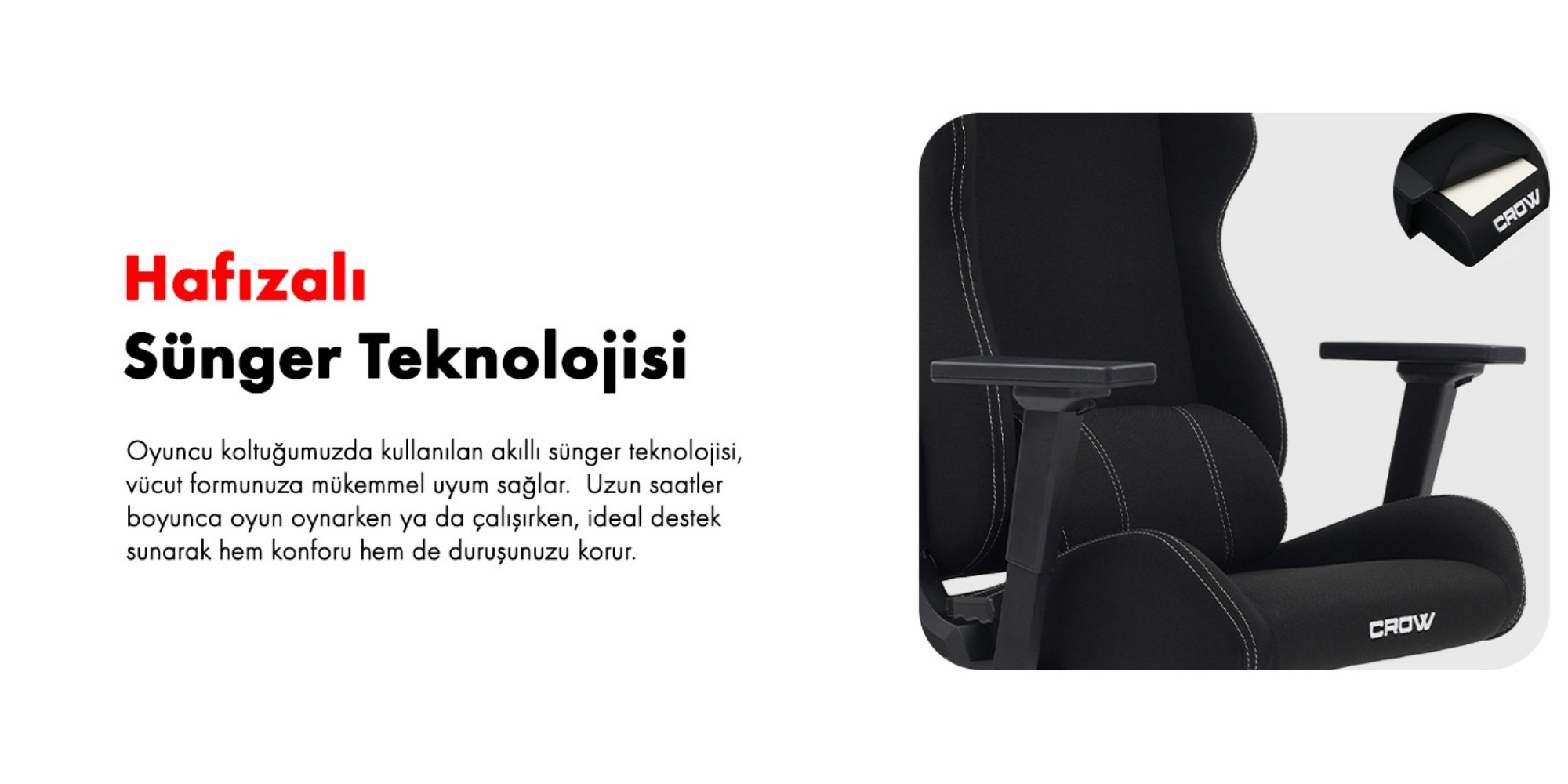 Titanseat Crow Black Kumaş Oyuncu Koltuğu