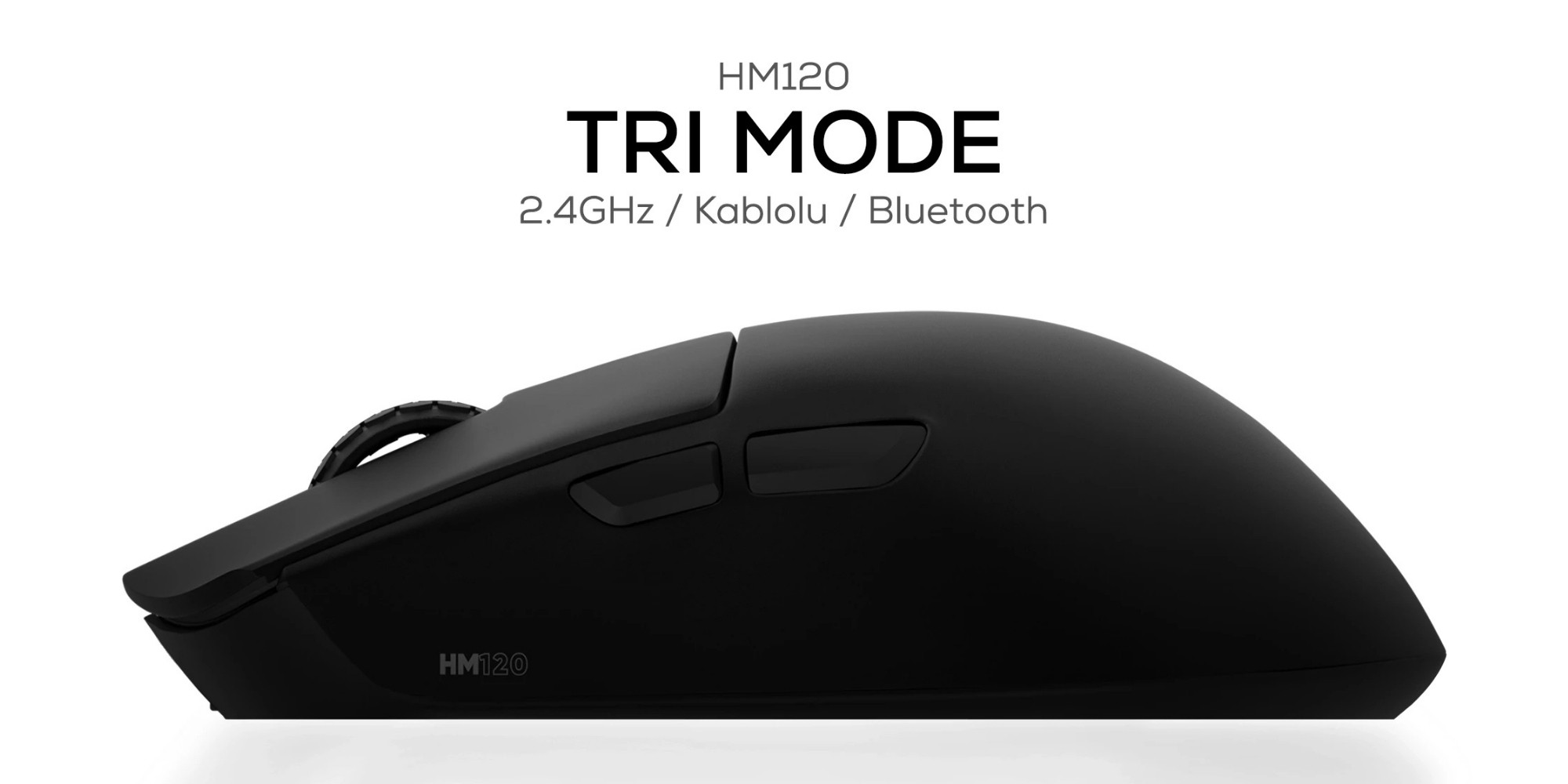 Hawk Gaming HM120 1K Hz 12500 DPI Tri-Mode Kablosuz/Bluetooth Siyah Gaming Mouse
