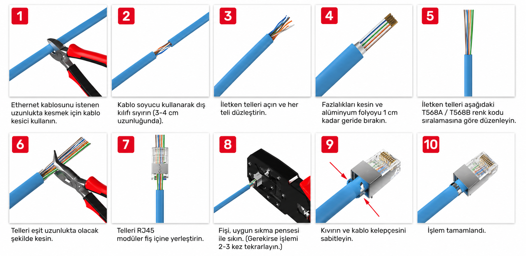 Unitek Cat 7 Geçiş Konnektörü