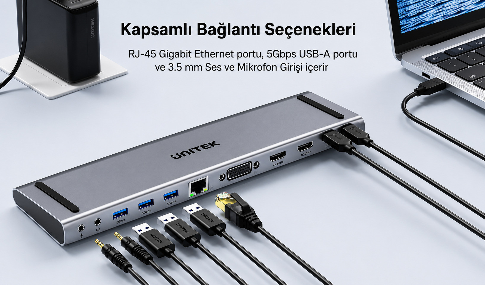 Unitek uHUB11+ USB-C DisplayLink 4K Bağlantı İstasyonu 
