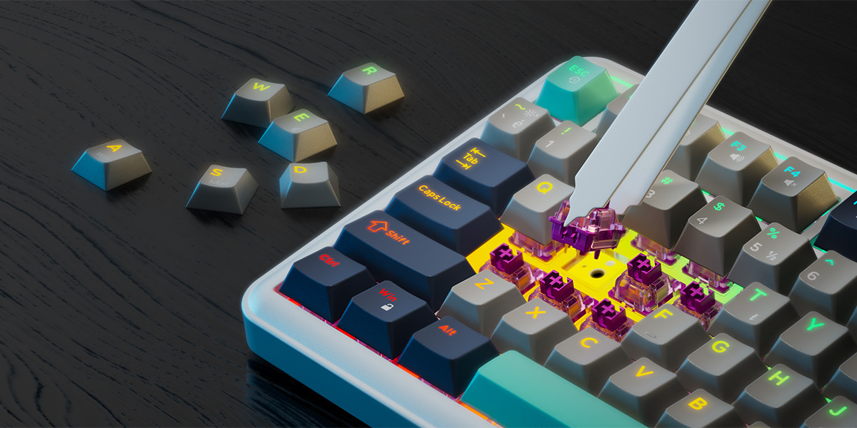 GamePower Zoom RGB Kablolu Mekanik Beyaz Gaming Klavye