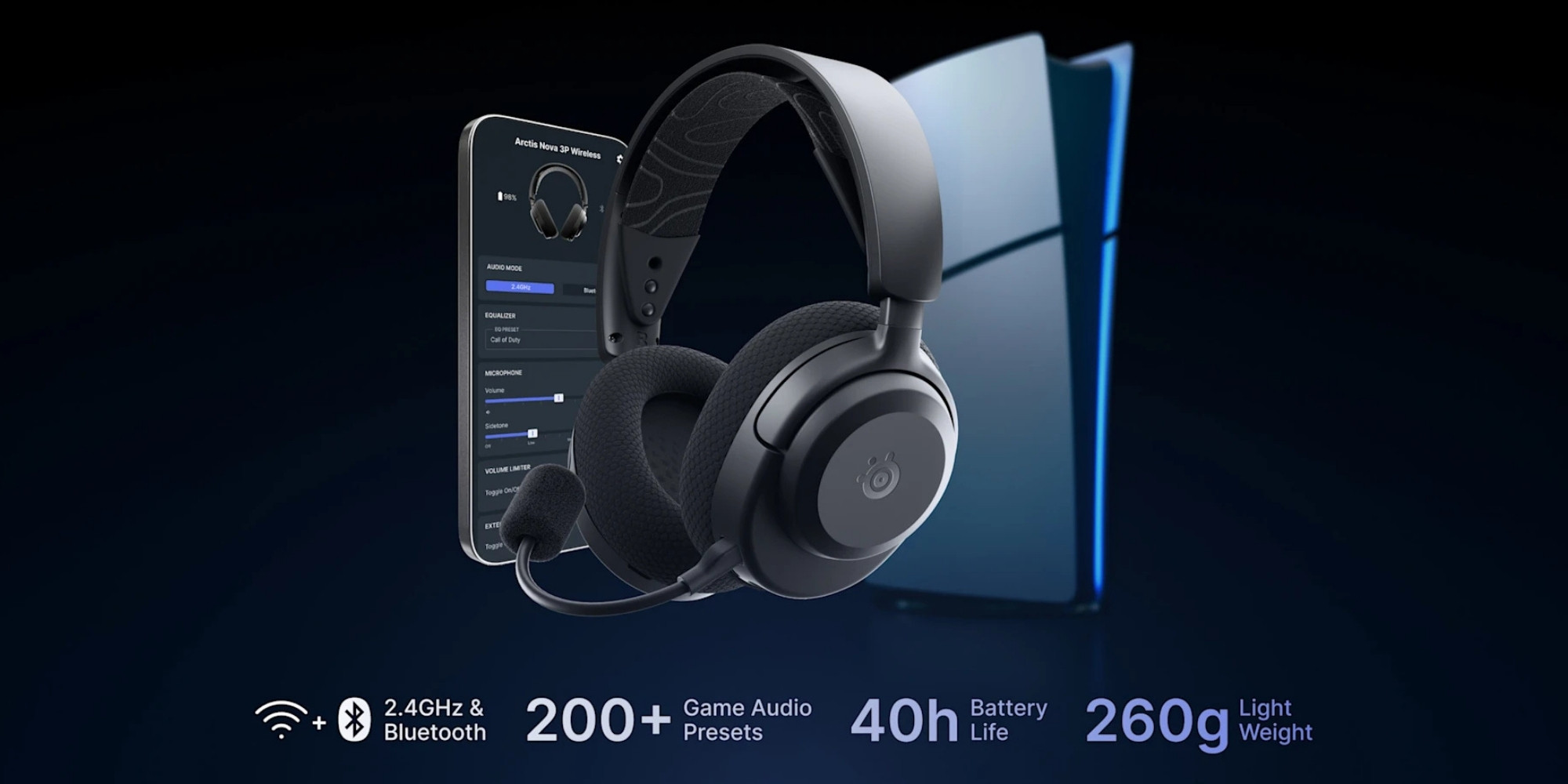 SteelSeries SSH61686 Arctis Nova 3PW Wireless PlayStation Gaming Kulaklık - Siyah