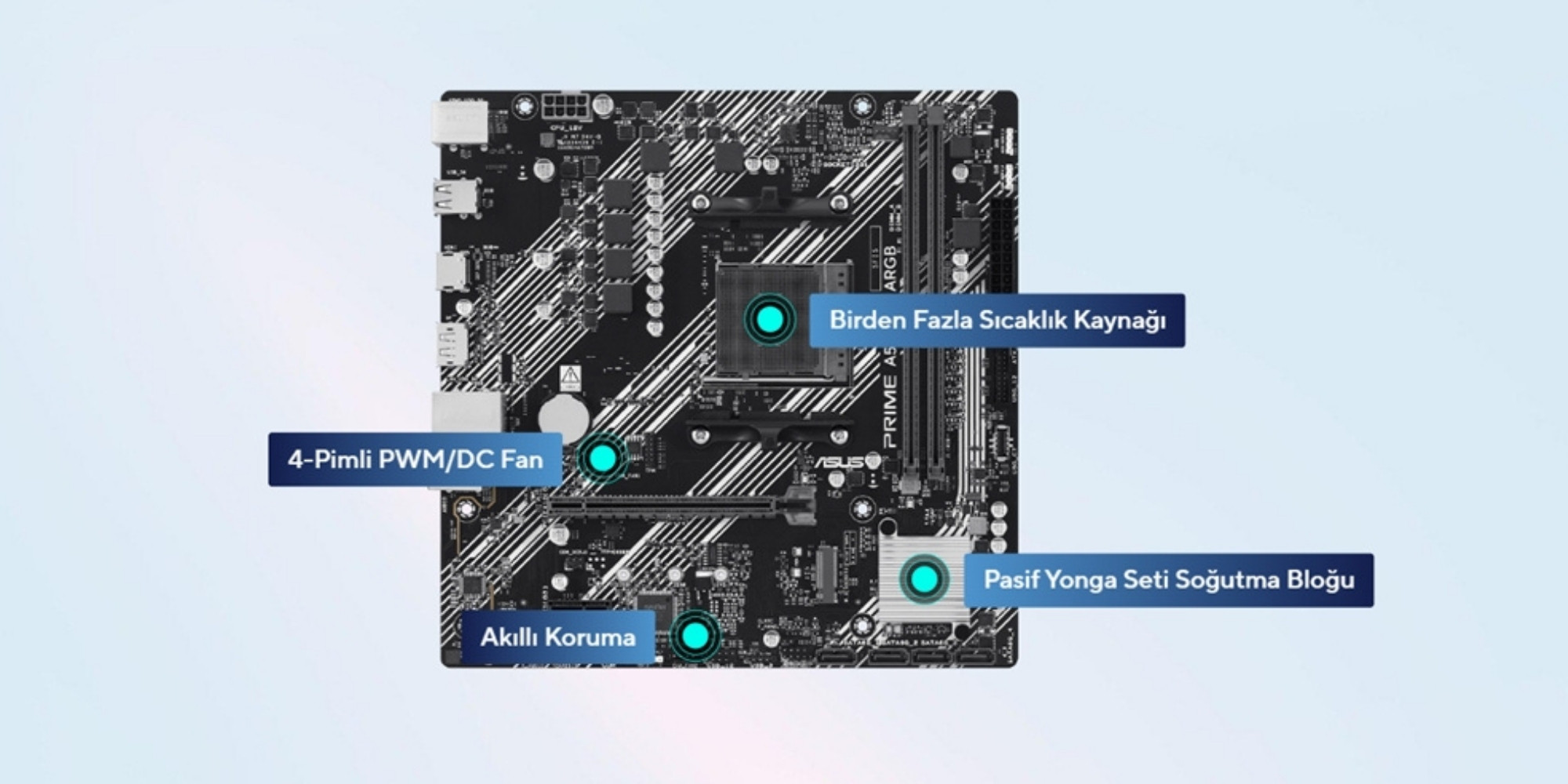 ASUS Prime A520M-K ARGB AM4 DDR4 5100MHz mATX Gaming Anakart