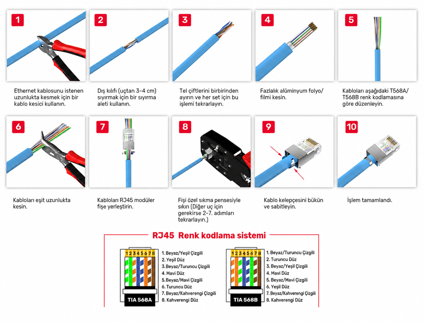 Unitek RJ45 Cat.6 Geçiş Konnektörü 