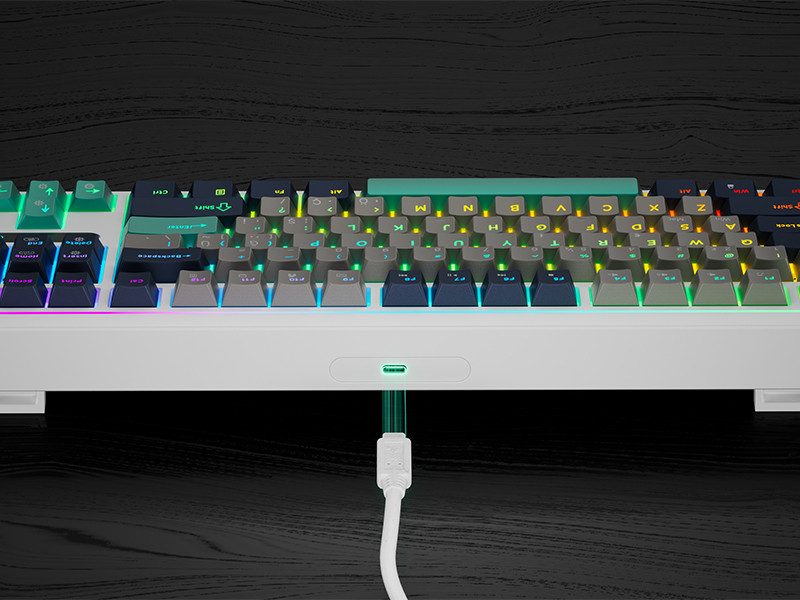 GamePower Zoom RGB Kablolu Mekanik Beyaz Gaming Klavye