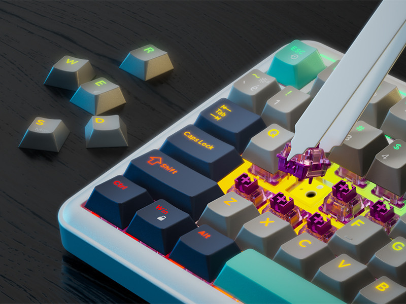 GamePower Zoom RGB Kablolu Mekanik Beyaz Gaming Klavye