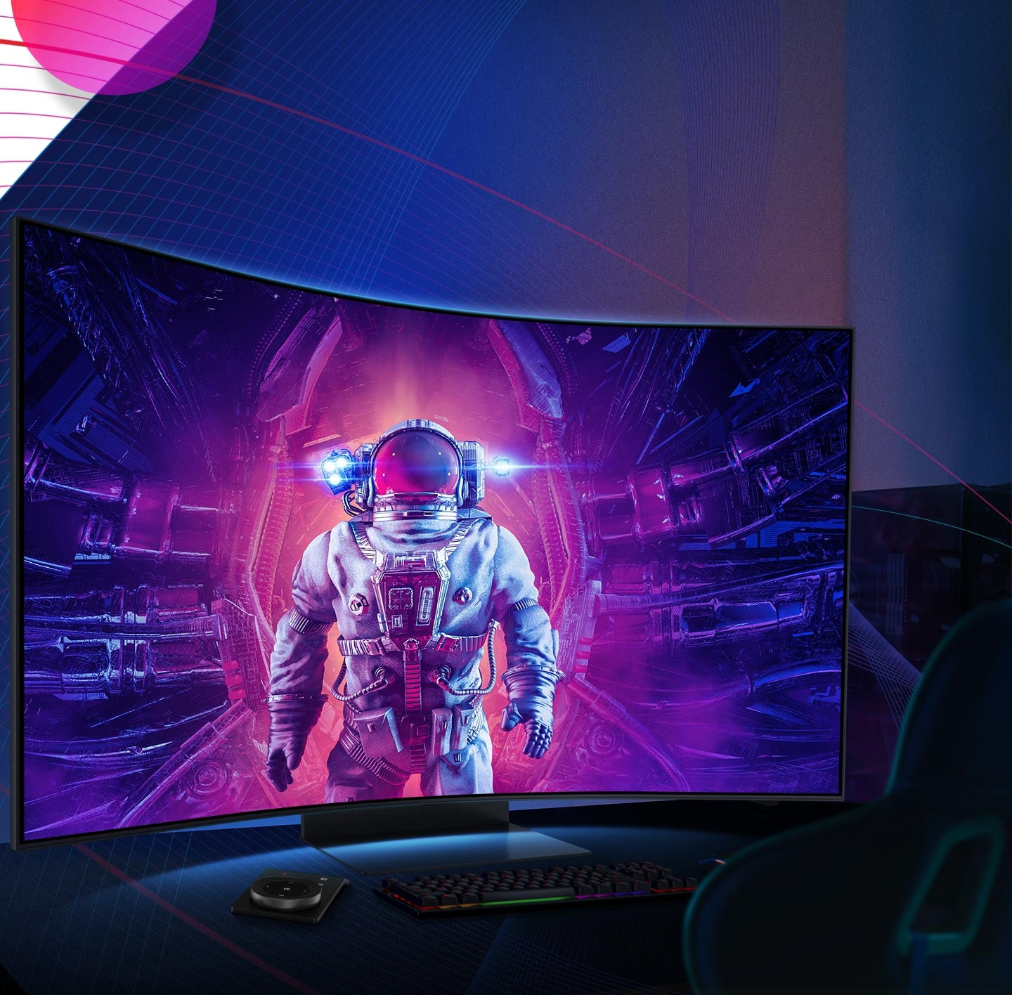 Samsung Odyssey Ark LS55CG97WNUXUF 55″ 1ms 165Hz 4K Curved Pivot Oyuncu Monitörü
