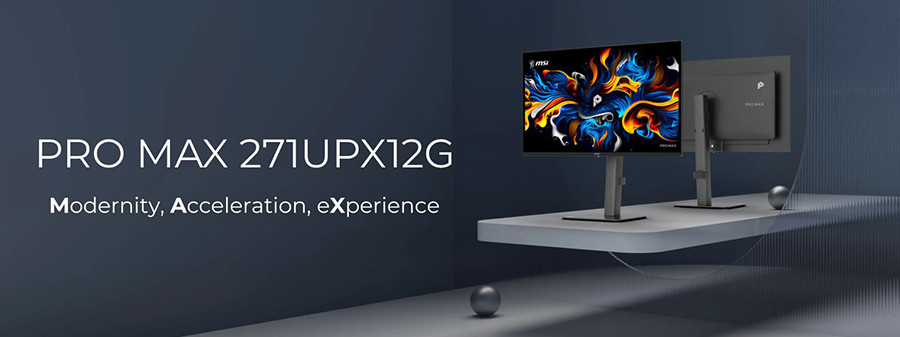 MSI PRO MAX 271UPX12G 26.5″ 120Hz 0.03ms G-Sync FreeSync Premium Pro HDR400 Pivot UHD QD-OLED Monitör