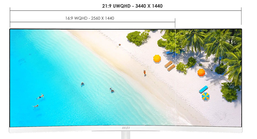 MSI PRO MP341CQW E12 34″ 120Hz 4ms HDMI DP FreeSync Premium HDR Ready UWQHD VA Curved 1500R Beyaz Monitör