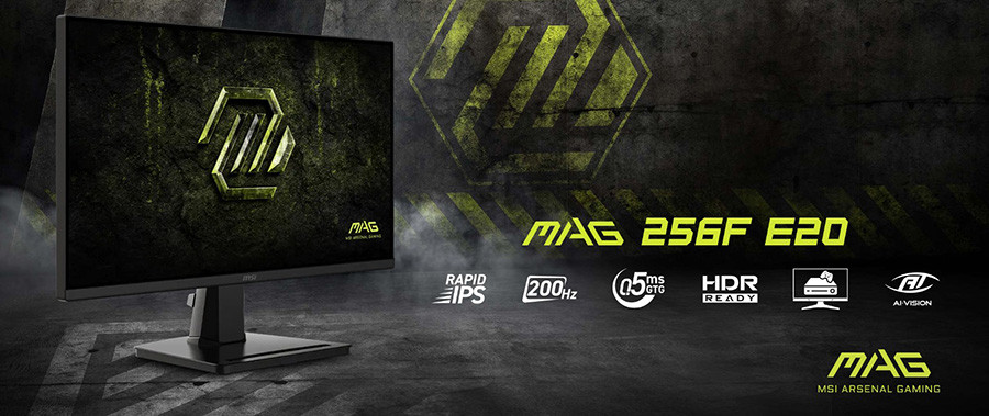 MSI MAG 256F E20 24.5″ 200Hz 0.5ms HDMI DP FreeSync Premium HDR Ready FHD Rapid IPS Gaming Monitör