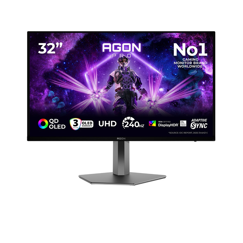 AOC AGON PRO AG326UZD2 31.5″ 4K UHD 240Hz 0.03ms Adaptive Sync DisplayHDR True Black 500 Pivot QD-OLED Gaming Monitör