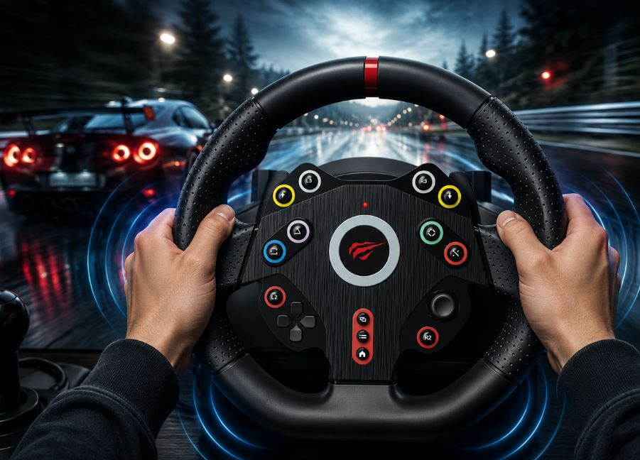 Havit Gamenote RW001 270° Titreşimli 3 Pedallı Vitesli PC, PS4 ve Xbox Uyumlu Gaming Direksiyon Seti