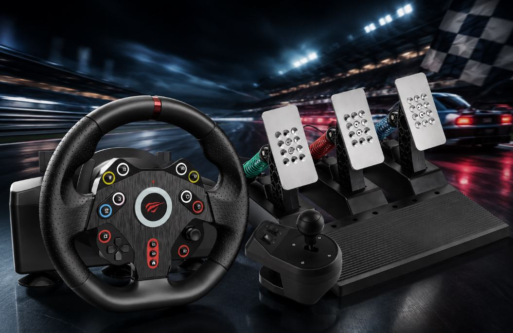Havit Gamenote RW001 270° Titreşimli 3 Pedallı Vitesli PC, PS4 ve Xbox Uyumlu Gaming Direksiyon Seti