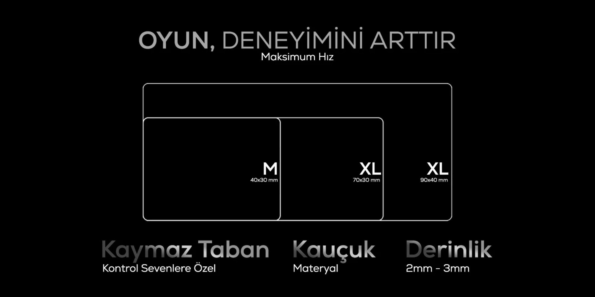 Hawk XL 70x30 Mousepad Siyah 