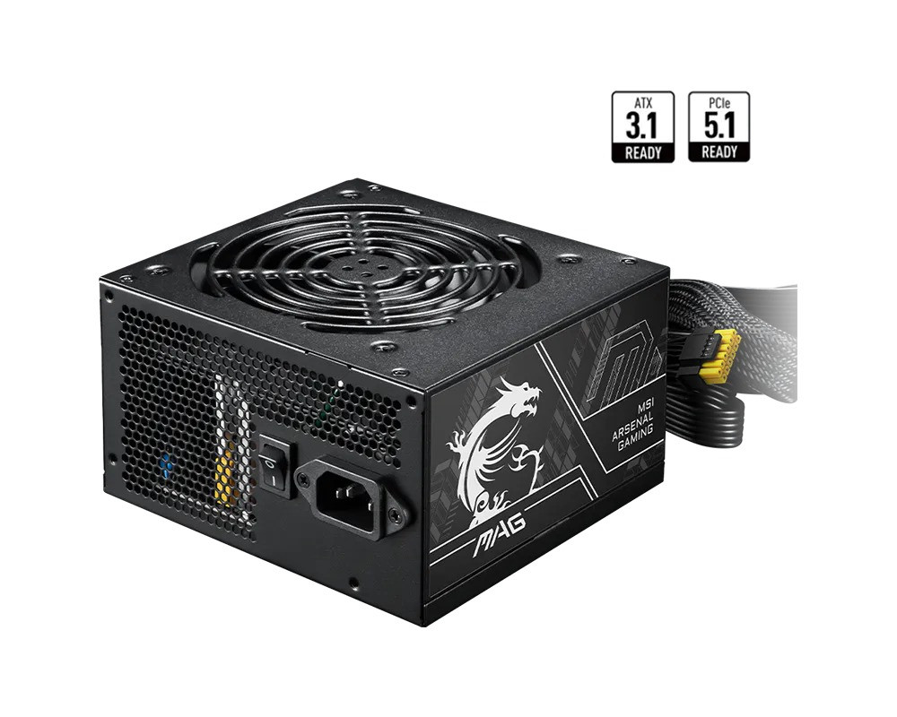 MSI MAG A650BN PCIE5 II 650W 80+ Bronze 120mm Fan Power Supply
