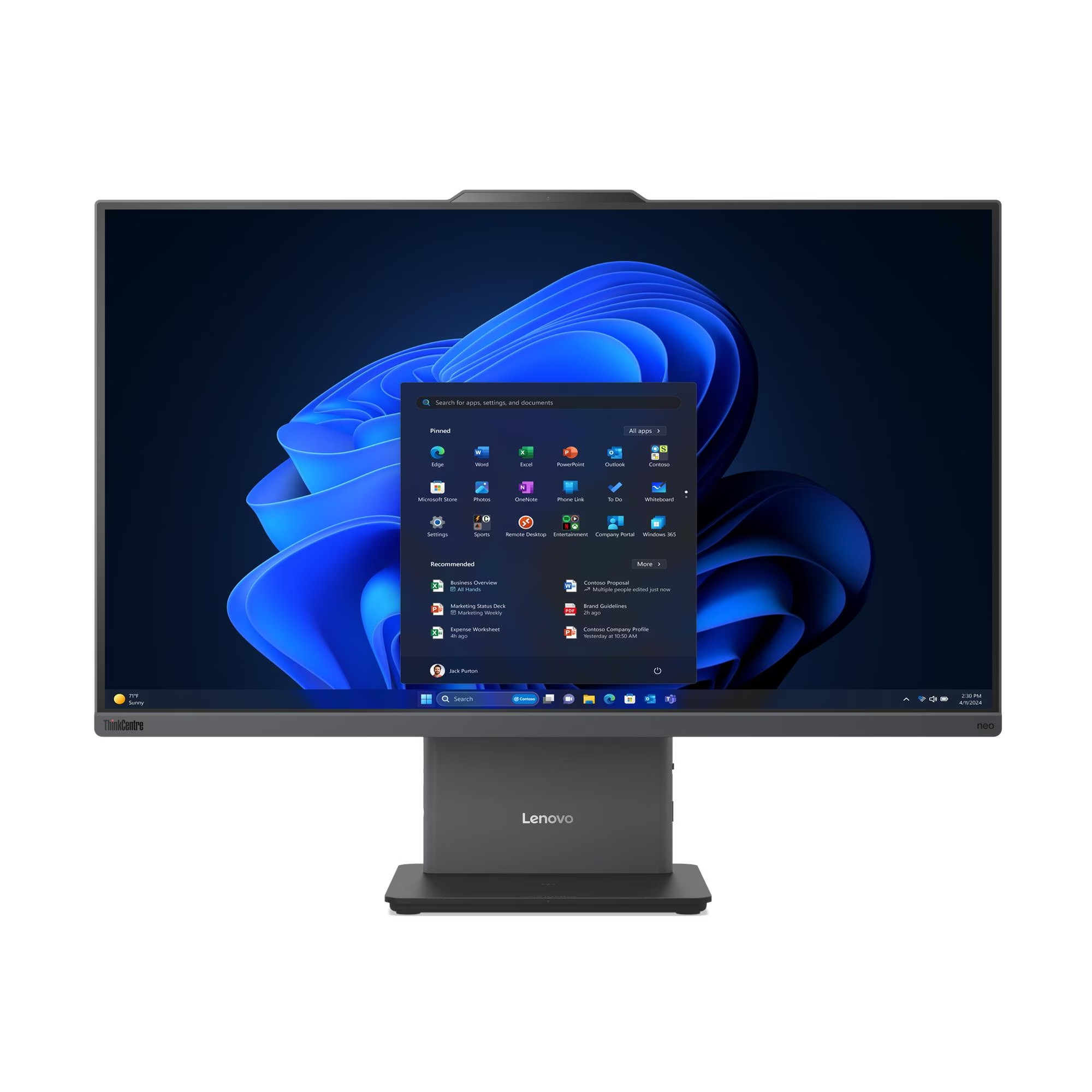 LENOVO THINKCENTRE NEO 50A 27 12SA002VTR CORE 5 210H 16GB 512GB SSD 27.0″ MULTI TOUCH FREEDOS ALL IN ONE PC