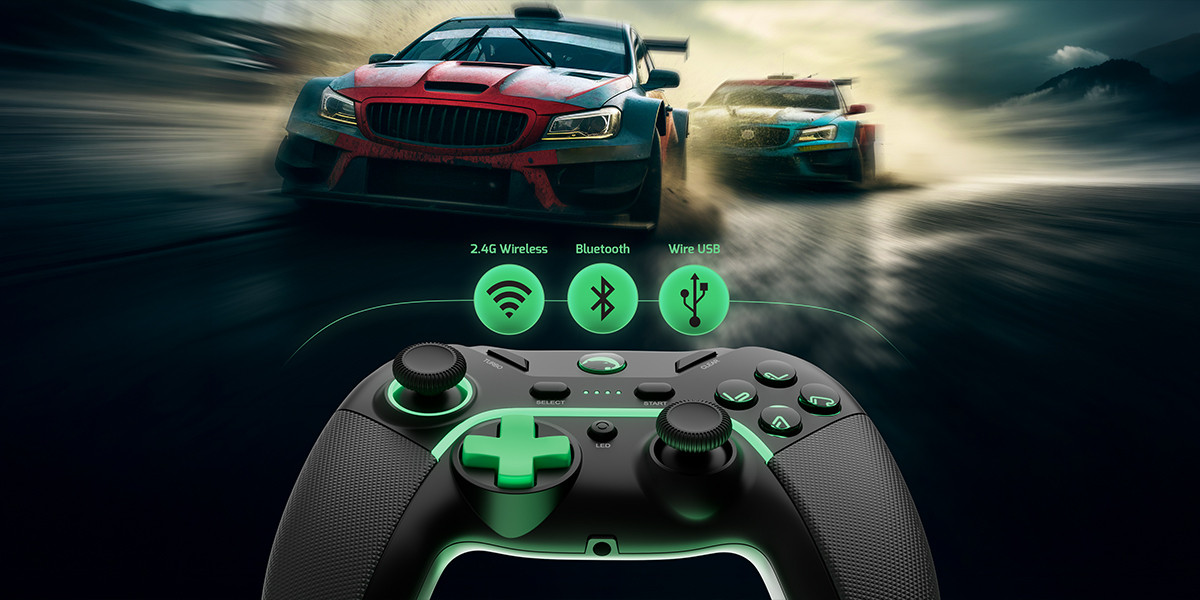 GamePower Vitrus Hall Effect Joystickli Kablosuz Siyah Gamepad (2.4G/Bluetooth) (PC Uyumlu)